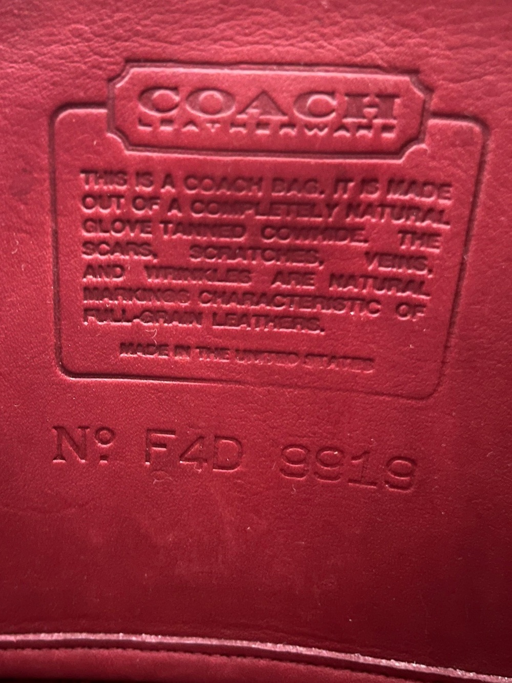 Vintage COACH red Quincey bag 9919 - Picture 2 of 10